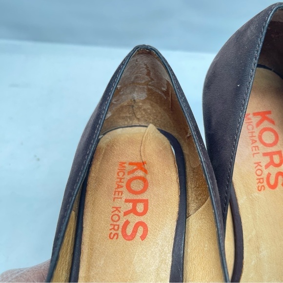 Kors Michael Kors Suede Buckle Open Toe Platform Pump Size 9M - Picture 8 of 10